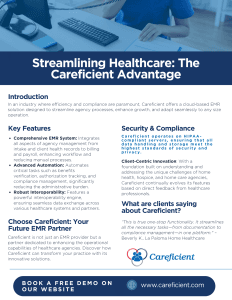 Careficient Streamlining Healthcare Operations feature sheet