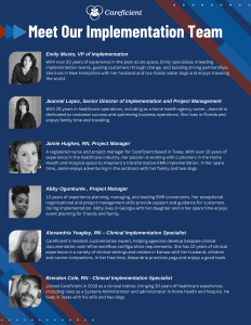 Meet the Careficient Implementation Team sheet